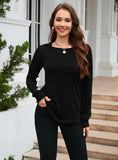 FASHION CASUAL LONG-SLEEVED ROUND NECK PULLOVER SWEATER
