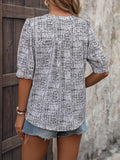 V-NECK PLAID STAND-UP COLLAR SHIRT