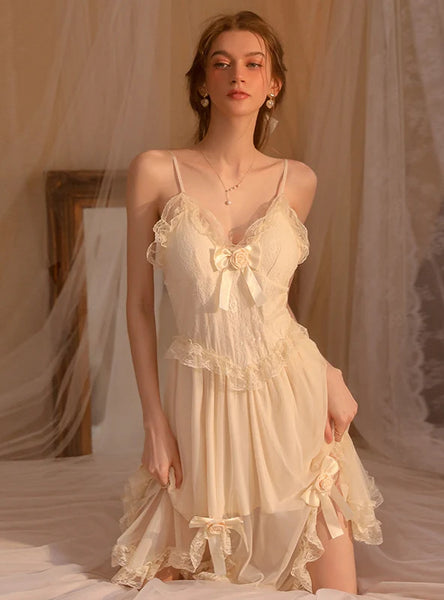 SEXY MESH PERSPECTIVE SUSPENDER NIGHTDRESS