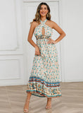 SEXY HALTER BOHEMIAN FLORAL DRESS