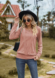 SOLID COLOR LOOSE LONG SLEEVE T-SHIRT