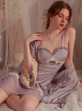 FASHION CHEST PAD SATIN SEDUCTIVE SUSPENDER NIGHTDRESS