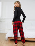 FASHION HEART-SHAPED PRINTED LONG-SLEEVED SLEEPWEAR
