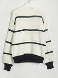 CLASSY FASHION STRIPED SIMPLE CASUAL SWEATER