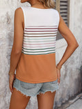 CONTRASTING STRIPED VEST TOP