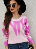 FASHION PRINTING LONG-SLEEVED ROUND NECK LOOSE SWEATER