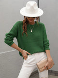 FASHION WOMEN ROUND NECK LOOSE SWEATER