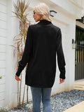 STYLISH LOOSE KNIT CARDIGAN SOLID COLOR LONG SLEEVES SWEATER