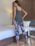 FASHION SLING PRINT PAJAMAS HOME SUIT