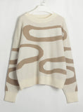 CLASSY CLOUD IRREGULAR CONTRAST COLOR SWEATER