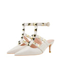 SHALLOW-MOUTH POINTED METAL RIVET HOLLOW SHOES