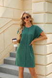 ROUND NECK SHORT SLEEVE LOOSE DRESS