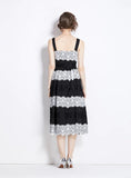FASHION LACE STITCHING SLING DRESS
