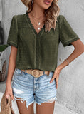 2023V-NECK SOLID COLOR BLOUSE SHIRTS