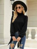 CLASSY LONG SLEEVE KNIT LOOSE PULLOVER TURTLE NECK SWEATER