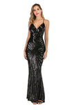 SEXY V-NECK SUSPENDER SEQUINED DRESS