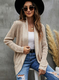 FASHION LONG LARGE LAPELS SWEATER COAT