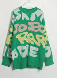 FASHION LOOSE LETTER ROUND NECK SWEATER