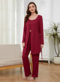 FASHION SLING WAFFLE STRAP LONG SLEEVE PAJAMA PANTS SET