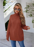 STYLISH TURTLENECK TWIST LOOSE SLIM SWEATER