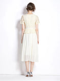 RETRO SHORT-SLEEVED SLIM BIG SWING DRESS