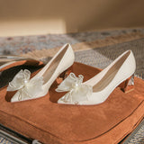 POINTED PLATFORM BOW HEELS SHOES