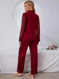Breathable Comfort Black Lace-Trimmed Pajama Set