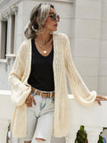 FASHION SOLID COLOR CARDIGAN FLARED SLEEVE SWEATER