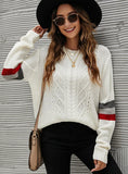 STYLISH LOOSE PULLOVER LOOSE ROUND NECK LONG SLEEVE SWEATER