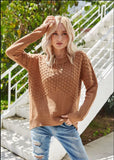 CASUAL ROUND NECK PULLOVER SOLID COLOR SWEATER