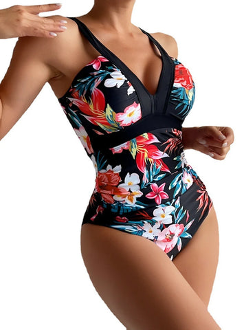 SEXY ONE-PIECE PRINT SWIMSUIT