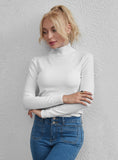 FASHION SOLID COLOR TOP SLIM TURTLE NECK SWEATER