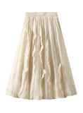HIGH WAIST AND SLIM IRREGULAR RUFFLED SKIRT