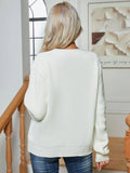 GLAMOROUS HOLLOW SOLID COLOR LOOSE SWEATER