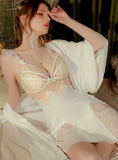 FASHION SEXY LACE BACKLESS CHEST PAD PAJAMAS