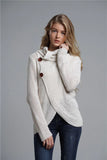 CLASSY HIGH-NECKED LONG-SLEEVED LOOSE CARDIGAN SWEATER