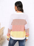 Casual Loose Round Neck Contrast Sweater