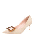 HEEL SUEDE POINTED HIGH-HEELED SHOES