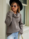 FASHION LOOSE SOLID COLOR LAPEL PULLOVER SWEATER