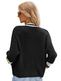STYLISH V-NECK LOOSE KNIT SWEATER COAT