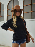 Turtleneck Solid Color High Neck Sweater