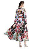 LONG-SLEEVED LANTERN SLEEVE PRINTED DRESS