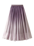 HIGH WAIST SLIM GRADIENT YARN SKIRT