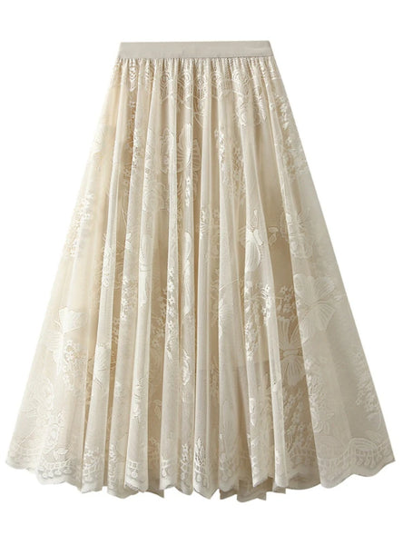 WOMEN SUMMER LACE GAUZE SKIRT