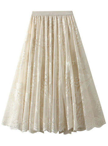 WOMEN SUMMER LACE GAUZE SKIRT