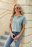 SOLID COLOR LAPEL POCKET SHORT SLEEVE T-SHIRT