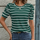 SUMMER STRIPED PULLOVER T-SHIRT