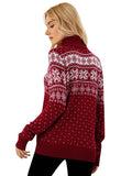STYLISH JACQUARD TURTLENECK CHRISTMAS SWEATER