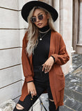 FASHION CASUAL SOLID COLOR LONG SLEEVE CARDIGAN SWEATER