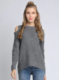 FASHION SOLID COLOR ROUND NECK LOOSE PULLOVER SWEATER